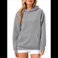 thumbnail image 1 of Sudadera con Capucha para Mujer, de Forro Extragrande, de Larga, Cómoda e Informal, Estilo Otoño 2025, Y2K Gris L, 1 of 8