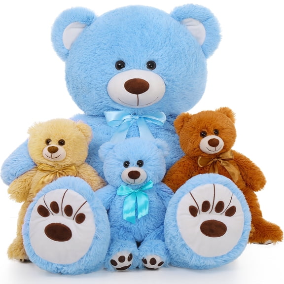 Muiteiur 4Pcs Teddy Bear Stuffed Animal 35.43" Bear Plush Toy with 3Babies