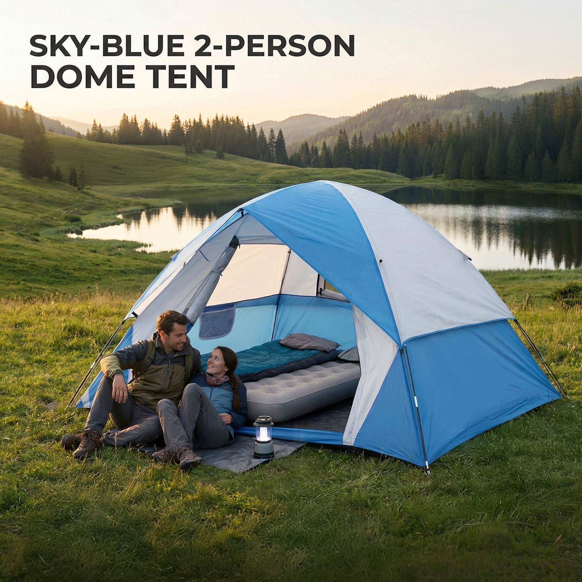 Carpa de Camping XL Ultra Ligera y Portátil para 2 Personas, Festivales, Jardín, Senderismo y Mochilero 7