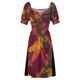 thumbnail image 4 of Vestido de manga corta magenta dorado con diseño de libélula colorida vestidos de noche para mujer ropa femenina, 4 of 6