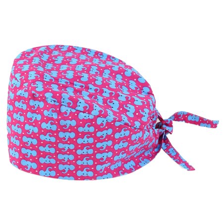

CXDa Floral Letter Print Dust Proof Chef Scrub Cap Round Bouffant Adjustable Hat