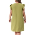 thumbnail image 4 of DARING DIVA Women's Plus Size Flare Sleeve Sleeveless Tank Dress 3X Green, 4 of 6
