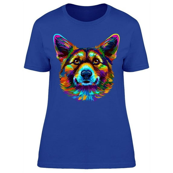 Realistic Rainbow Corgi T-Shirt Women -Image by Shutterstock, Female Small