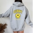 thumbnail image 3 of SUNNY SMILEY FACE Graphic Unisex Fleece Hooded Sweatshirt, 3 of 9