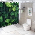 thumbnail image 7 of Awypu Green Leaves Waterproof Shower Curtain Multiple Sizes Chic Modern Bathroom Decor White, 7 of 7
