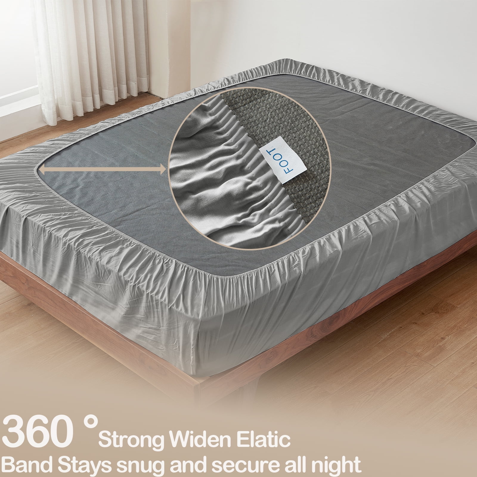 Tensoboo 100% Bamboo Cooling 16-Inch Deep Pocket Fitted Sheet Only, Twin – Soft and Breathable