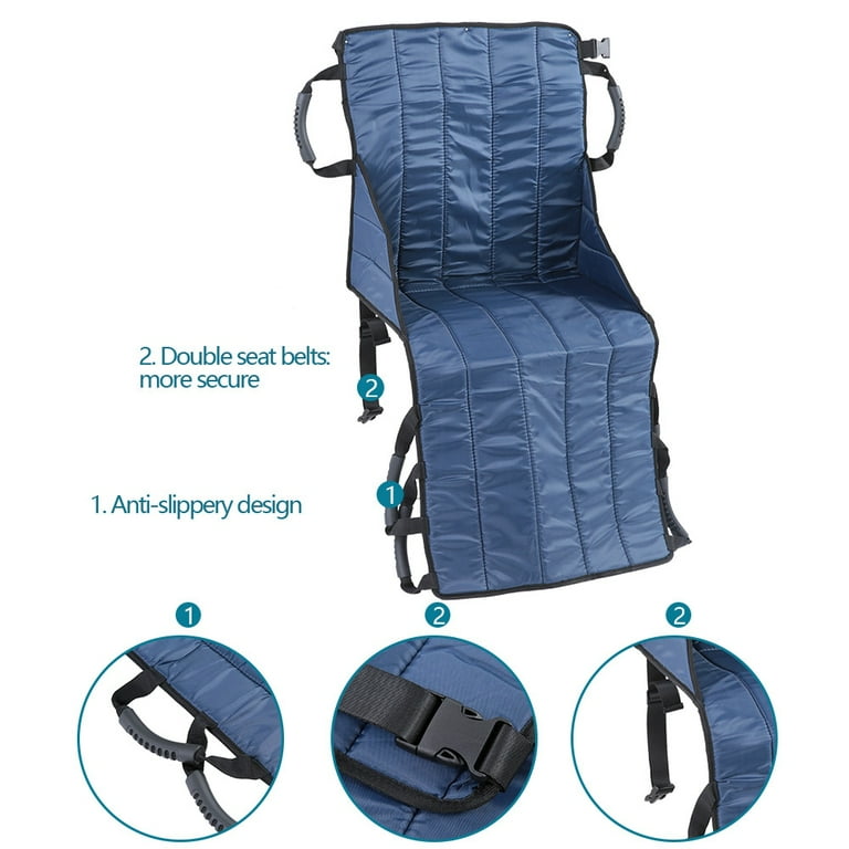Patient Aid Padded Wheelchair Seat Belt - Adjustable Safety Straps Secure Elderly, Disabled, Immobile to Prevent Sliding During Transfer, Transport
