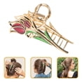 thumbnail image 3 of Miangastore Pince à Cheveux en Alliage Tulipe Fleur Dorée 1Ensemble 3.93x1.93x0.94 Po, 3 of 8