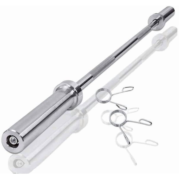4Ft Olympic Barbell Bar for 2 Plates, Solid Weightlifting Bar for Home Gym, Non-Slip Grip Curl Bar for Strength Training