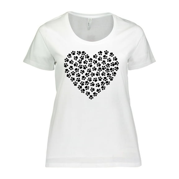Inktastic Dog Paws, Puppy Paws, Animal Paws, Heart, Pet Women's Plus Size T-Shirt
