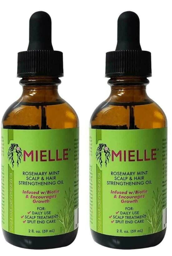 MIELLE Rosemary Mint Scalp & Hair Strengthening Oil, Infused w/Biotin, 2oz  (Pack of 2) - Walmart.com