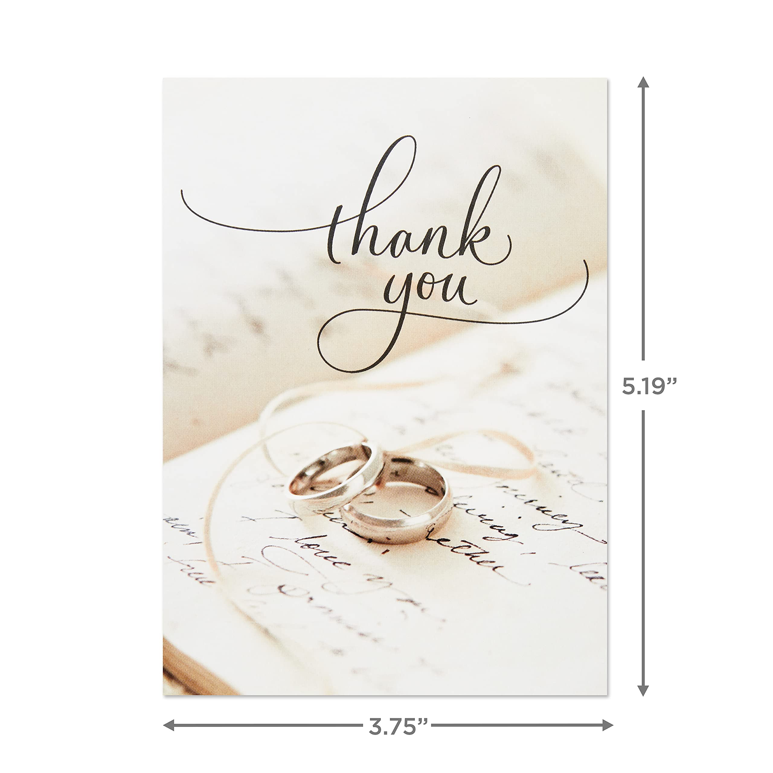 Hallmark Wedding Icons Thank You Notes Greeting Cards with Envelopes, 3.75" x 5.19" (36 Count)
