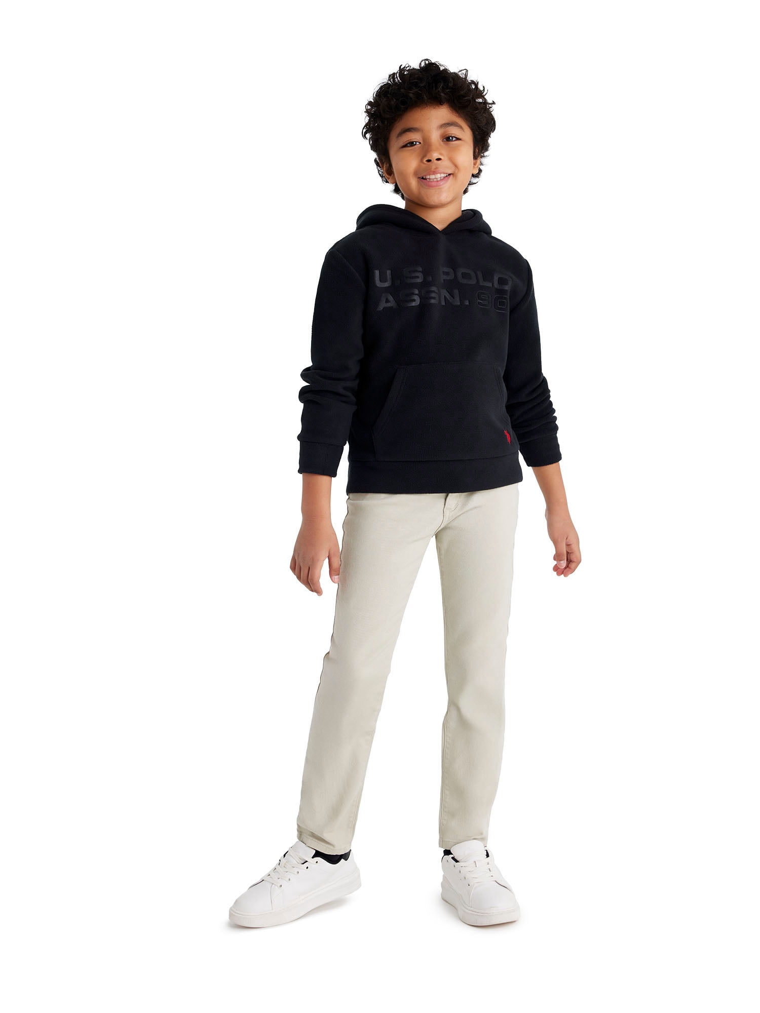 U.S. Polo Assn. Boys Polar Fleece Pullover Hoodie, Sizes 4-18