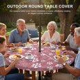 thumbnail image 3 of Round Outdoor Tablecloth with Umbrella Hole and Zipper, Pink Dog Paw Tablecloth with Elastic Waterproof, Modern Geometric Abstract Aesthetics Patio Table Covers for 55" - 60" Picnic Pool Tables, 3 of 9