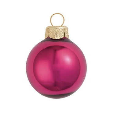 Whitehurst 6ct Bordeaux Shiny Finish Glass Christmas Ball Ornaments 4" (100mm)
