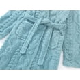 thumbnail image 4 of Topgal Girls Hooded Robe Fuzzy Flannel Robe for Kids Warm Pajamas Fleece Light Blue Wheat Jacquard Soft Bathrobe Size 18, 4 of 7