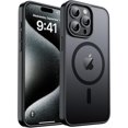 thumbnail image 1 of Magnetic for iPhone 15 Pro Max Case, [Compatible with MagSafe] [Military Grade Drop Protection] Translucent Matte Shockproof Anti-Scratch Phone Cover, Black, 1 of 1