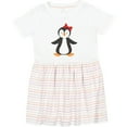 thumbnail image 3 of Inktastic Cute Penguin, Little Penguin, Penguin with Bow Girls Toddler Dress, 3 of 5