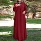 thumbnail image 2 of Vestidos Prolriy para mujer 2024, vestido musulmán con estampado de lunares, mangas largas, ropa de oración, vestidos de mujer, rojo XL, 2 of 4
