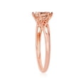 thumbnail image 2 of Rose Gold Plated Sterling Silver 6-prong 7mm Round Morganite CZ Ring Size 7, 2 of 2