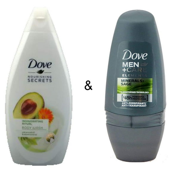 Body Wash Invigo Ritual 500 by Dove & Roll-on Stick Mineral & Sage by Dove