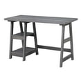 thumbnail image 4 of Convenience Concepts Designs2Go 29.25" Tall Trestle Desk with Shelves, Charcoal Gray, 4 of 8