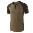 thumbnail image 1 of Aqestyerly Men Spring Summer Casual Slim Patchwork Short Sleeve T Shirt Tops Blouse, 1 of 3