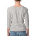 thumbnail image 2 of URBAN DAIZY Women's V-Neck 3/4 Sleeve Dolman Tops All Purpose Staple Draped Tunic with Side Shirring Ruched Shirt Blouse A71_AT5574V HGrey Ash 1XL, 2 of 6