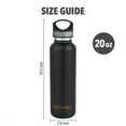 thumbnail image 2 of LIFE'S EASY 20 oz. Sports Insulated Water Bottle with Lid. Stainless Steel Vacuum Double Wall Thermo for Modern Hot and Cold Drinks, Simple Metal Hydro Canteen for Travel Men and Women (Black), 2 of 8