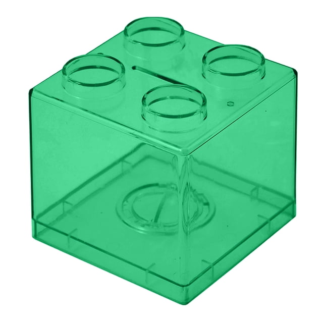 Visland Coin Bank Transparent Visible Kids Building Block Design Money Saving Box for Gifts