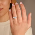 thumbnail image 4 of AFFY Teardrop Half Eternity Halo Solitaire Engagement Rings for Women, 1.00 Carat (ctw) Pear And Round Cut Lab Grown Diamond Ring In 10K Solid White Gold F-G, VS-SI Quality Ring-8.5, 4 of 6