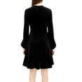 thumbnail image 4 of Ygbgbb Women's 2026 Velvet Dress Long Sleeve Crewneck Solid Tunic Dresses Pleated Midi Dress for Wedding Guest Evening Dancing Black M, 4 of 6