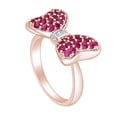 thumbnail image 2 of AFFY Round Simulated Ruby and White Natural Diamond Accent Mouse Bow Ring 10k Solid Rose Gold Ring Size-12, 2 of 3