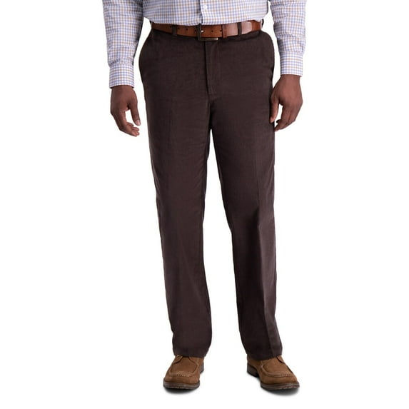 Men's Haggar Classic-Fit Stretch Expandable Waistband Corduroy Pants Espresso
