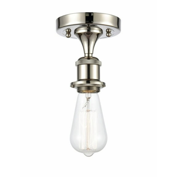 516-1C-PN-LED-Innovations Lighting-Bare Bulb-3.5W 1 LED Semi-Flush Mount in Industrial Style-4.5 Inches Wide by 5.5 Inches High   Polished Nickel