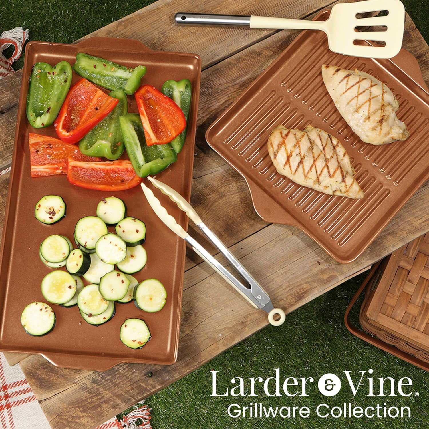 Square Grill Pan | 100% Ceramic Pan, Handmade, Non-Toxic, Eco-Friendly, Oven Safe 662F