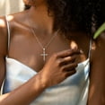 thumbnail image 5 of Fanci Me 925 Sterling Silver Cross Necklace for Women Embossed Infinity Pendant Necklace With Cubic Zirconia Delicate Dainty High Polished Fine Jewelry Gifts for Women 18", 5 of 10