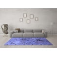 thumbnail image 3 of Ahgly Company Indoor Square Oriental Blue Industrial Area Rugs, 3' Square, 3 of 4