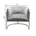 thumbnail image 5 of Kel 31 Inch Cantilever Accent Chair Gray Velvet Silver Stainless Steel, 5 of 6