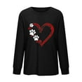 thumbnail image 4 of Trendy Sweatshirts Womens Long Sleeve Crew Neck Dog Paws Love Heart Print Pullover Tee Shirt Fall Winter Tops (L, Black), 4 of 4
