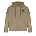 thumbnail image 4 of Yufatyle Mens Hoodie Rose Rinted Pullover Long-Sleeved Top Loose Fit Hooded Sweatshirts, Khaki XL, 4 of 6