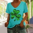 thumbnail image 2 of lcziwo Womens Funny St Patricks Day Shirts Loose Casual U Neck Irish Shirts Cute Shamrock Print Tshirts Cotton Comfy Basic Tee Tops Saint Costume 2025 Sky Blue M, 2 of 5