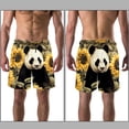 thumbnail image 3 of luoweisi Men's Beach Shorts Quick Dry Swim Trunks with Mesh Lining Panda Sunflower L, 3 of 5