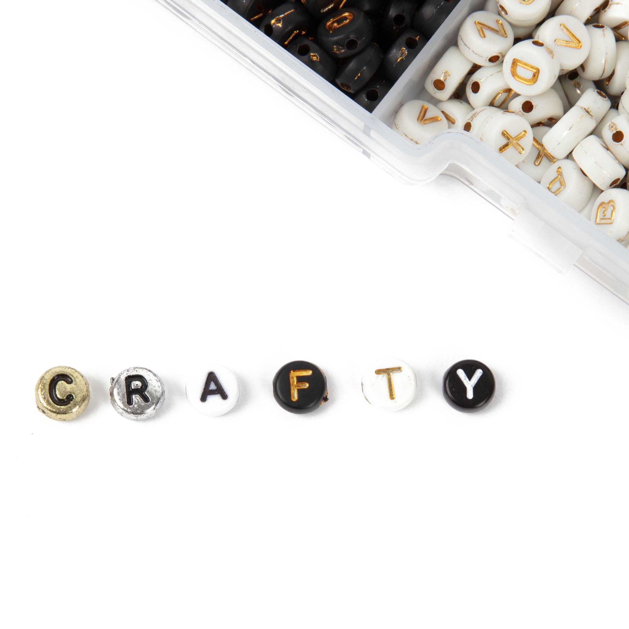 Cousin DIY Metallic Alphabet Bead Mega Mix, Silver/Gold, 1200 Piece, Unisex, Model 69991771