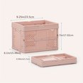 thumbnail image 5 of 2-Pack(9.25"x6.1"x6.7") Storage Crates Plastic Baskets With Handle For Desktop Shelf Drawer, Stackable Folding Containers Baskets for Kitchen Classroom Bedroom Bathroom Office(White Green), 5 of 5