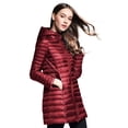 thumbnail image 3 of Elezay Women Lightweight Down Jacket Long Jacket Winter Down Coat Windproof Puffer Coats Hooded Packable Wine L, 3 of 6