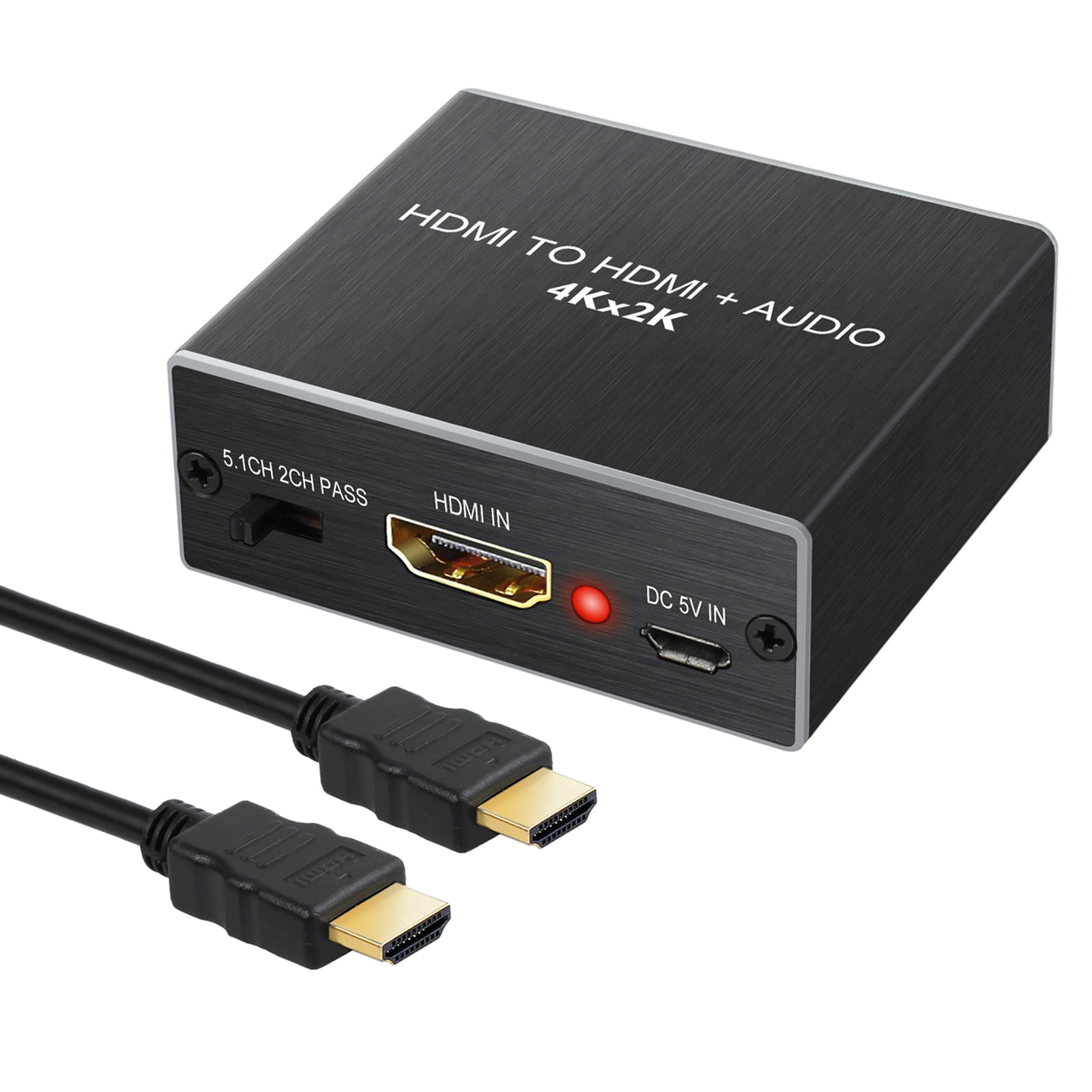 Optical Toslink 5.1CH Mode or Stereo Output with 3 Feet HDMI Cable and 3.5mm Male to 2 RCA Proster 5x1 HDMI Switch with Audio Extractor 4K 3D HDMI Audio Converter with IR Remote HDMI to HDMI 
