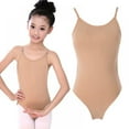 thumbnail image 5 of Girl's Leotard Sleeveless Camisole Leotard with Adjustable Straps for Dance Ballet Bodysuit Dancewear, Nude, 5 of 7