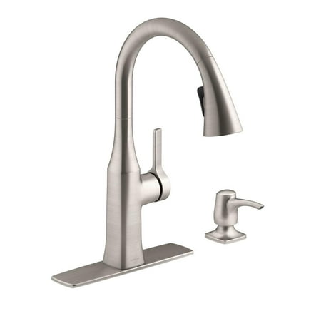 KOHLER Rubicon Single-Handle Pull-Down Sprayer Kitchen Faucet in Vibrant Stainless