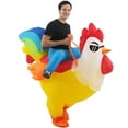 thumbnail image 4 of DeeKom Costume Riding Rooster Yard Inflatables, Yellow, 4 of 6